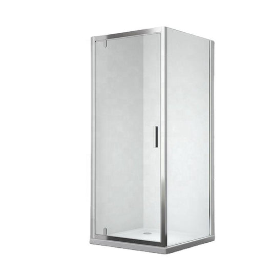 Rothnow® framed glass pivot shower door with black finish, 900mm width and 2200mm height, for modern shower enclosures.