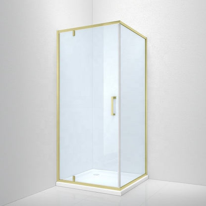 Black Rothnow shower panel with pivot framed glass door, 900mm wide and 2200mm high, for modern bathroom shower enclosure.