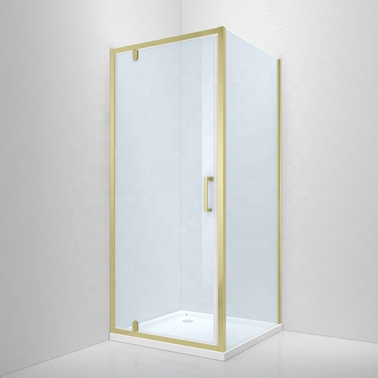 Rothnow® framed glass pivot shower door for shower panel, black finish, 900mm width, 2200mm height, modern design.