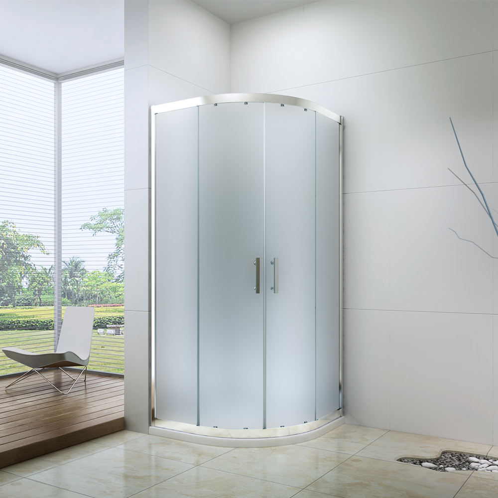 Rothnow® black framed curved sliding shower door, 900mm wide by 2200mm high, with glass panels and sleek design.