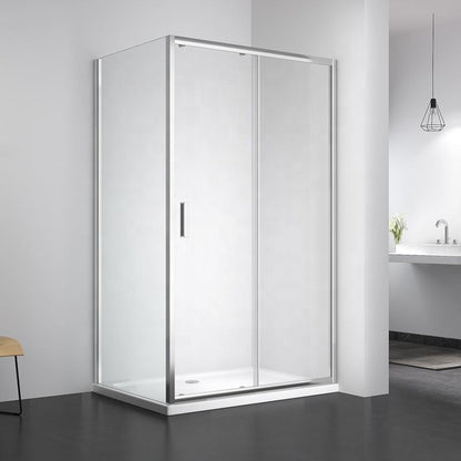 Black Rothnow® framed sliding shower door with sleek design, measuring 900mm wide and 2200mm high, for modern shower enclosures.