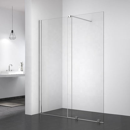 Rothnow® frameless glass sliding shower door with black frame, 900mm width and 2200mm height, modern shower panel design