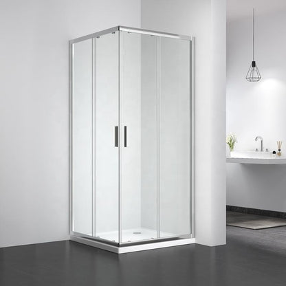 Rothnow® sliding shower door with mirrored profile, 900mm wide by 2200mm high, black finish, for modern shower enclosures.