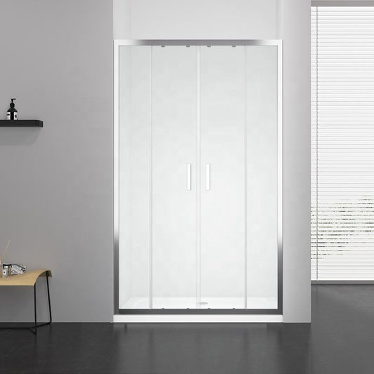 Black Rothnow® sliding shower door with mirrored profile, 900mm width and 2200mm height, designed for modern bathroom showers.