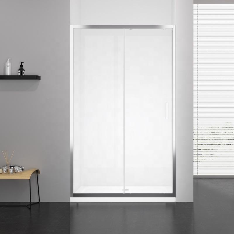 Rothnow® sliding shower door with mirrored profile, 900mm wide and 2200mm high, black finish, for modern bathroom showers.