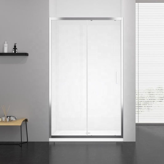 Rothnow® sliding shower door with mirrored profile, 900mm wide and 2200mm high, black finish, for modern bathroom showers.