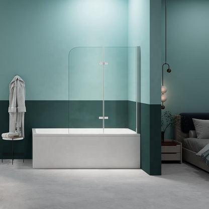 Rothnow® black 900mm x 2200mm walk-in shower panel with double glass doors for bathtub shower enclosure