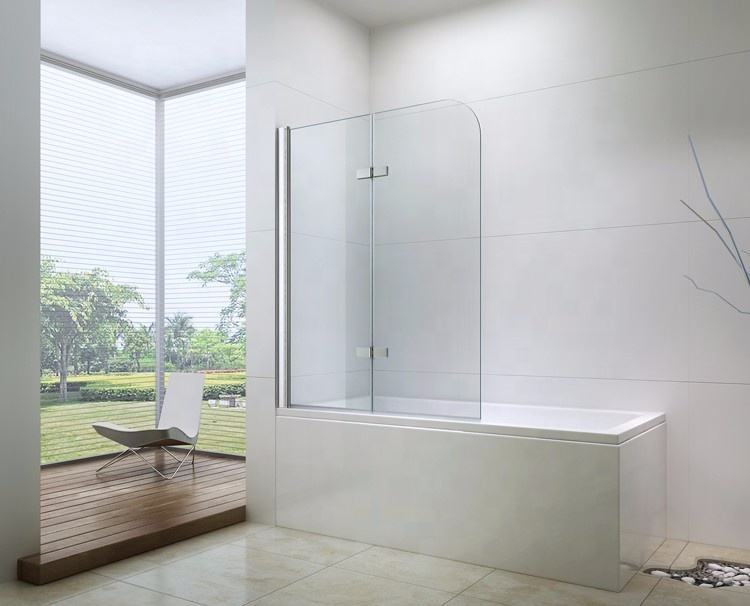 Rothnow black walk-in bathtub shower panel with double glass doors, 900mm wide and 2200mm high, for a modern shower enclosure.