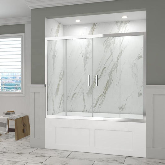 Rothnow® black framed sliding shower door for walk-in bathtub, 900mm wide by 2200mm tall, sleek and modern design.