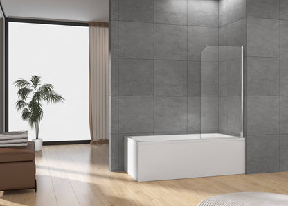 Rothnow® black 900mm x 2200mm walk-in shower panel with fixed glass door for bathtub shower enclosure.