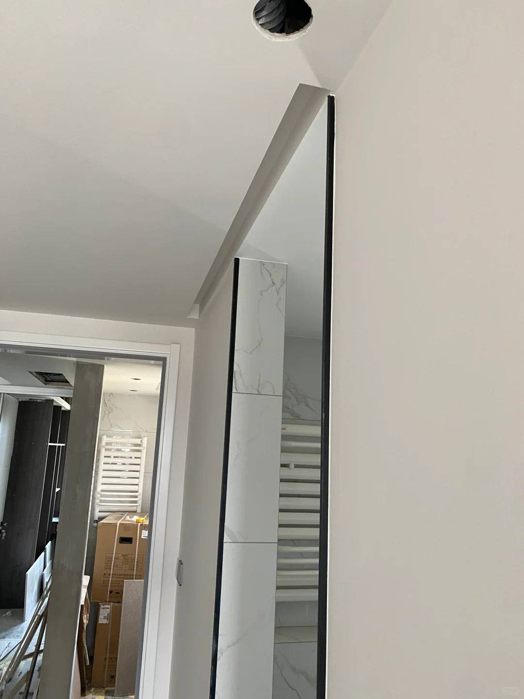 Rothnow® aluminum barn door with clear glass, 16x45 series slim frame design, ideal for living room interior decor.