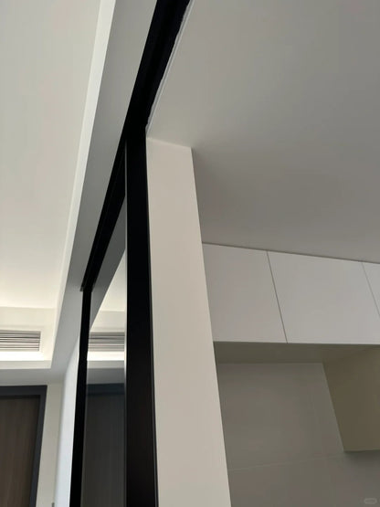Rothnow® aluminum door with 16x45 slim frame, crystal grey glass, and sleek modern design for contemporary homes.