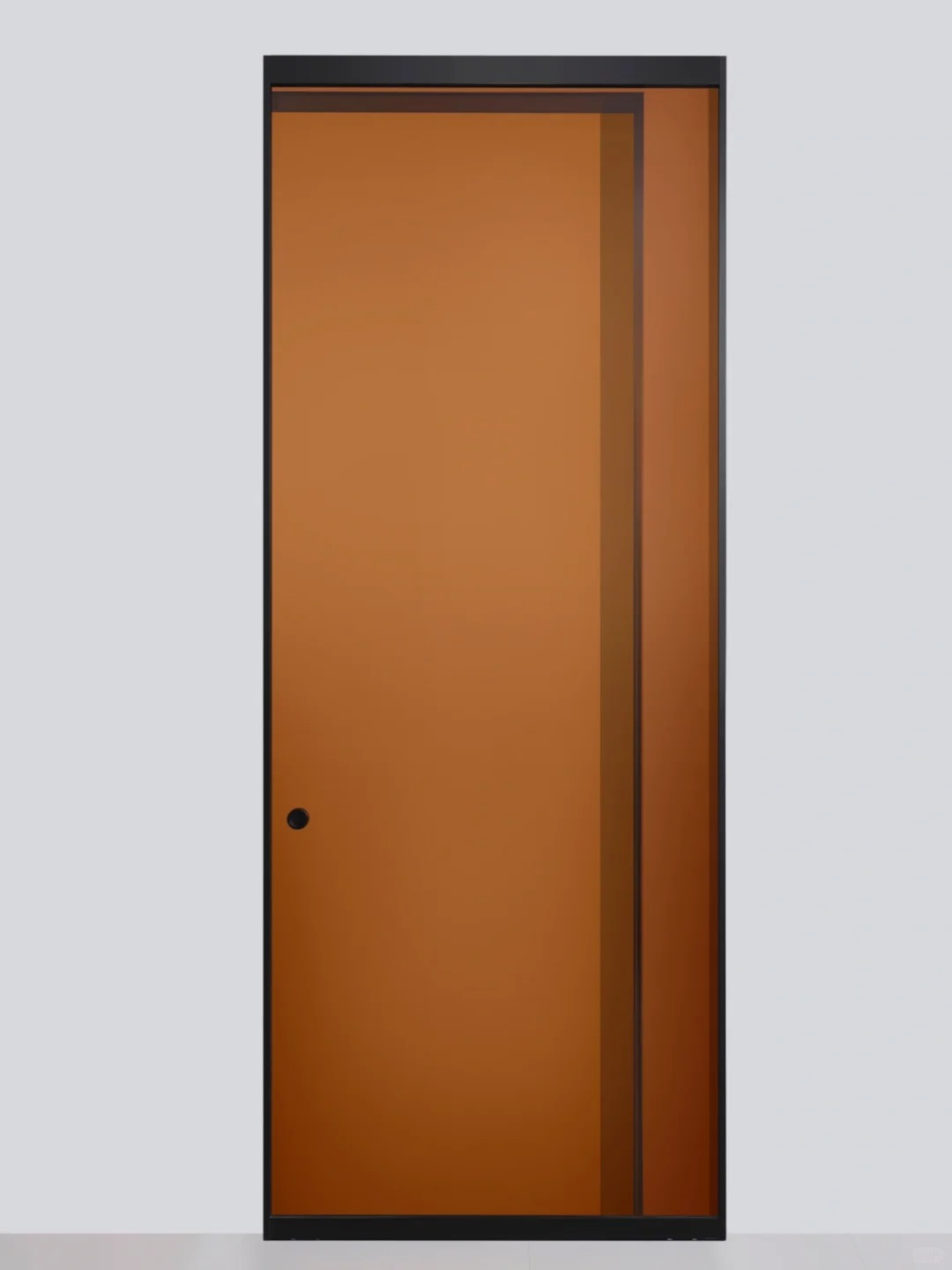Rothnow® Aluminum Door 16x45 Series Slim Frame Ghost Door with Tea Glass, white finish, clear glass, modern design
