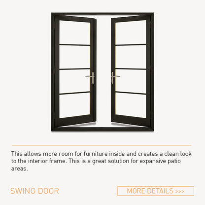 Rothnow® Aluminum Door 50 Series swing door in black with dimensions 900mm W x 2200mm H, showcasing sleek modern design.