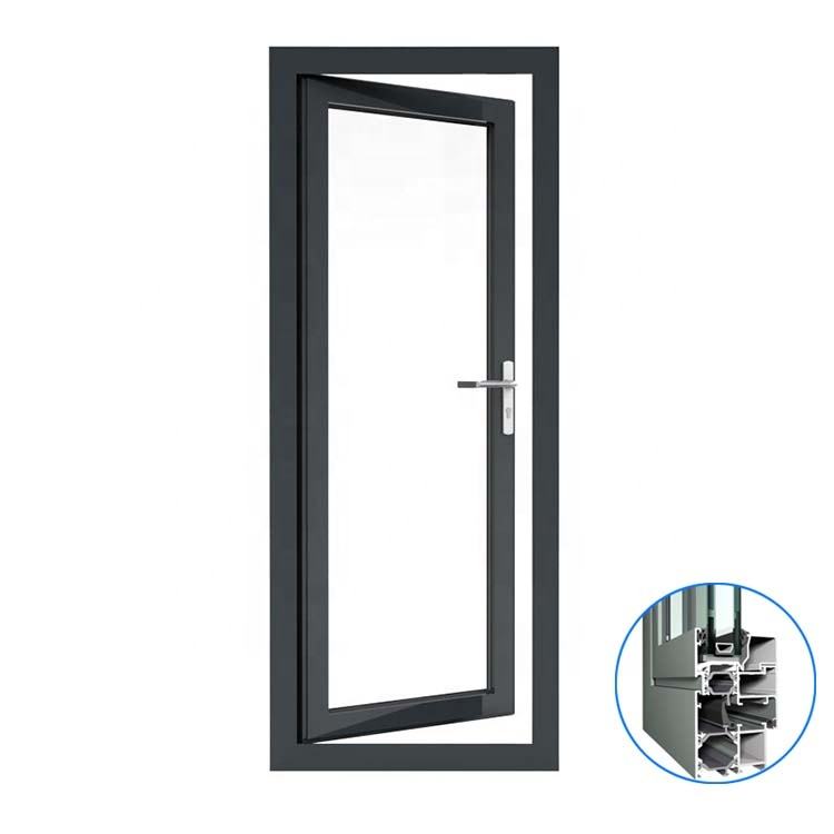 Rothnow® Aluminum Door 50 Series, 900mm wide by 2200mm high, black finish, swing door with sleek modern design.