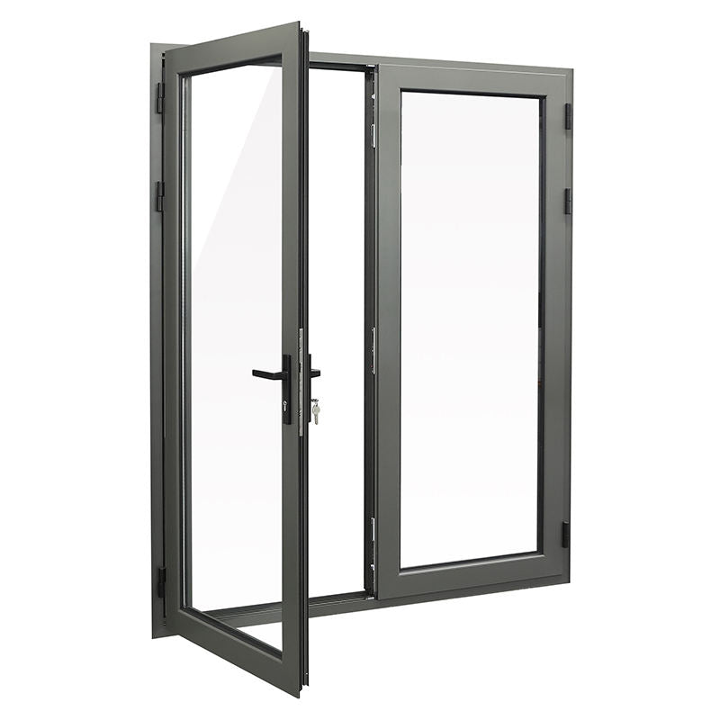 Rothnow® Aluminum 50 Series Swing Exterior Door, black finish, 900mm wide by 2200mm high with 150mm frame, modern design.