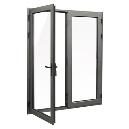 Rothnow® Aluminum 50 Series Swing Exterior Door, black finish, 900mm wide by 2200mm high with 150mm frame, modern design.
