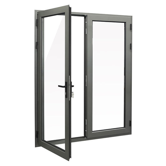 Rothnow® Aluminum 50 Series Swing Exterior Door, black finish, 900mm wide by 2200mm high with 150mm frame, modern design.