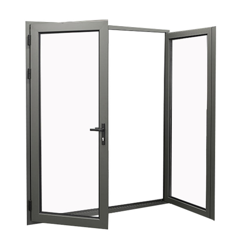 Rothnow® Aluminum 50 Series Swing Exterior Door, black finish, 900mm wide by 2200mm high, with sturdy frame and modern design.