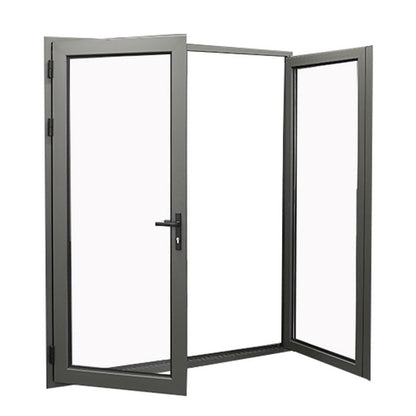 Rothnow® Aluminum 50 Series Swing Exterior Door, black finish, 900mm wide by 2200mm high, with sturdy frame and modern design.