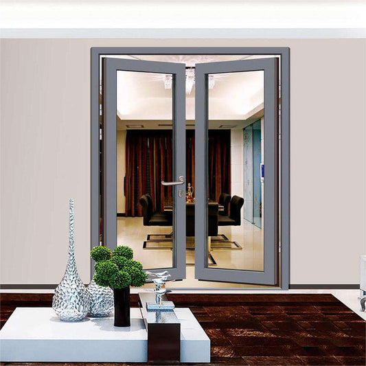 Rothnow® Aluminum 50 Series Swing Interior Door, 900mm wide by 2200mm high, black finish with sleek modern design.