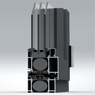 Rothnow® Aluminum 55 Series Swing Front Door, 900mm W x 2200mm H, black finish, 1.8mm thickness, main entrance door.