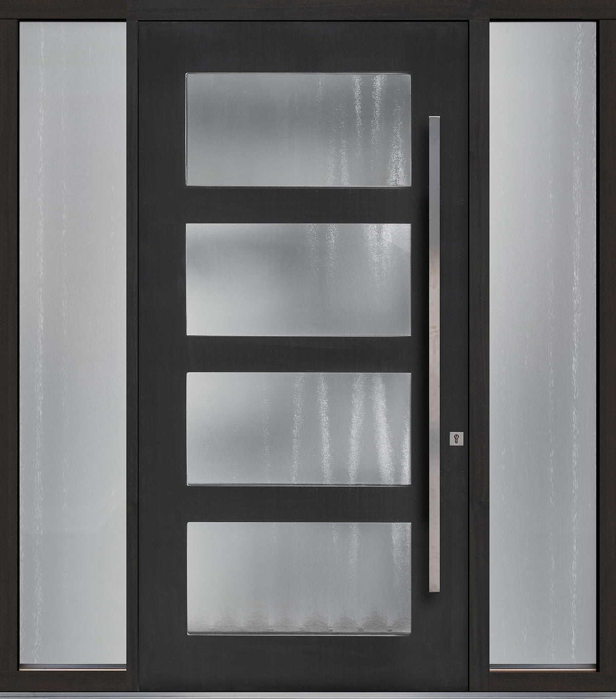 Rothnow French Style Aluminum Door 46 Series pivot and French door with black finish, 900mm W x 2200mm H, modern home entryway.