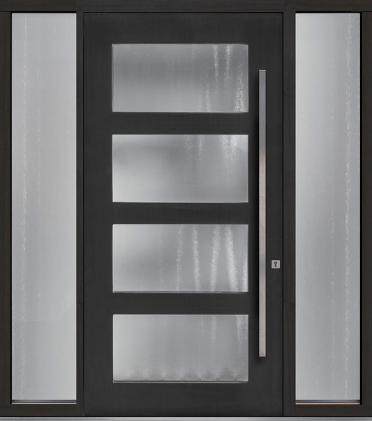 Rothnow French Style Aluminum Door 46 Series pivot and French door with black finish, 900mm W x 2200mm H, modern home entryway.