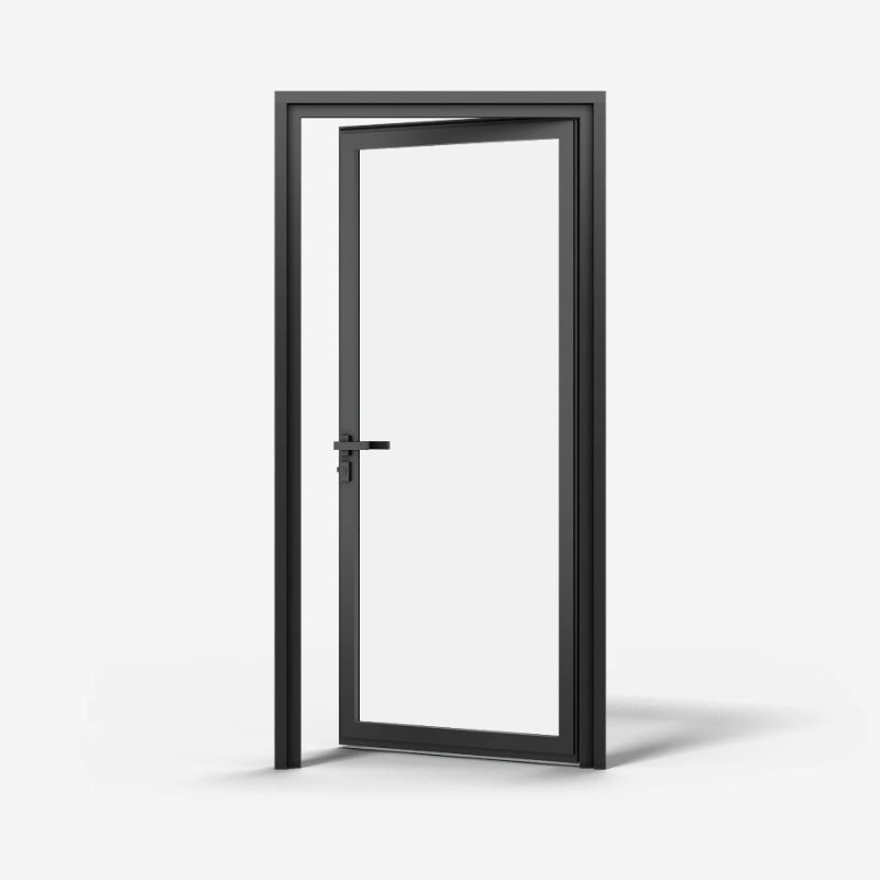 Rothnow Soundproofing Aluminum Door 55 Series, 1.8mm thick, black finish, swing door with 900mm width and 2200mm height.