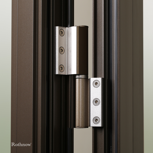 Rothnow® Soundproofing Aluminum Door 55 Series, 1.8mm thick, black swing door with secure frame, 900mm wide and 2200mm high.