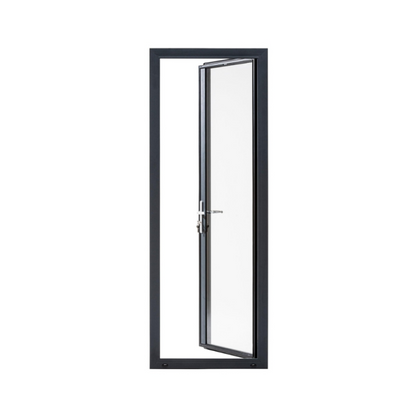 Rothnow® 55 Series thermal insulation aluminum swing door, 900mm wide by 2200mm high with black finish and 1.8mm thickness.