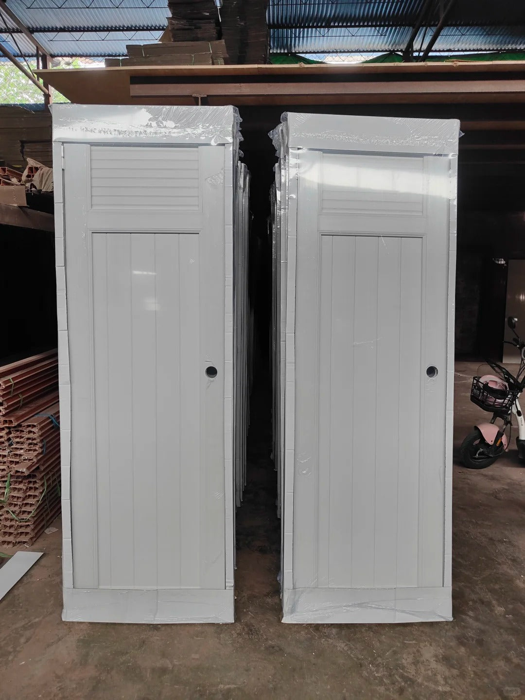 Rothnow Vinyl Door RN-VD-02 Swing UPVC door, black finish, 900mm wide by 2200mm high, showcasing sturdy door design.