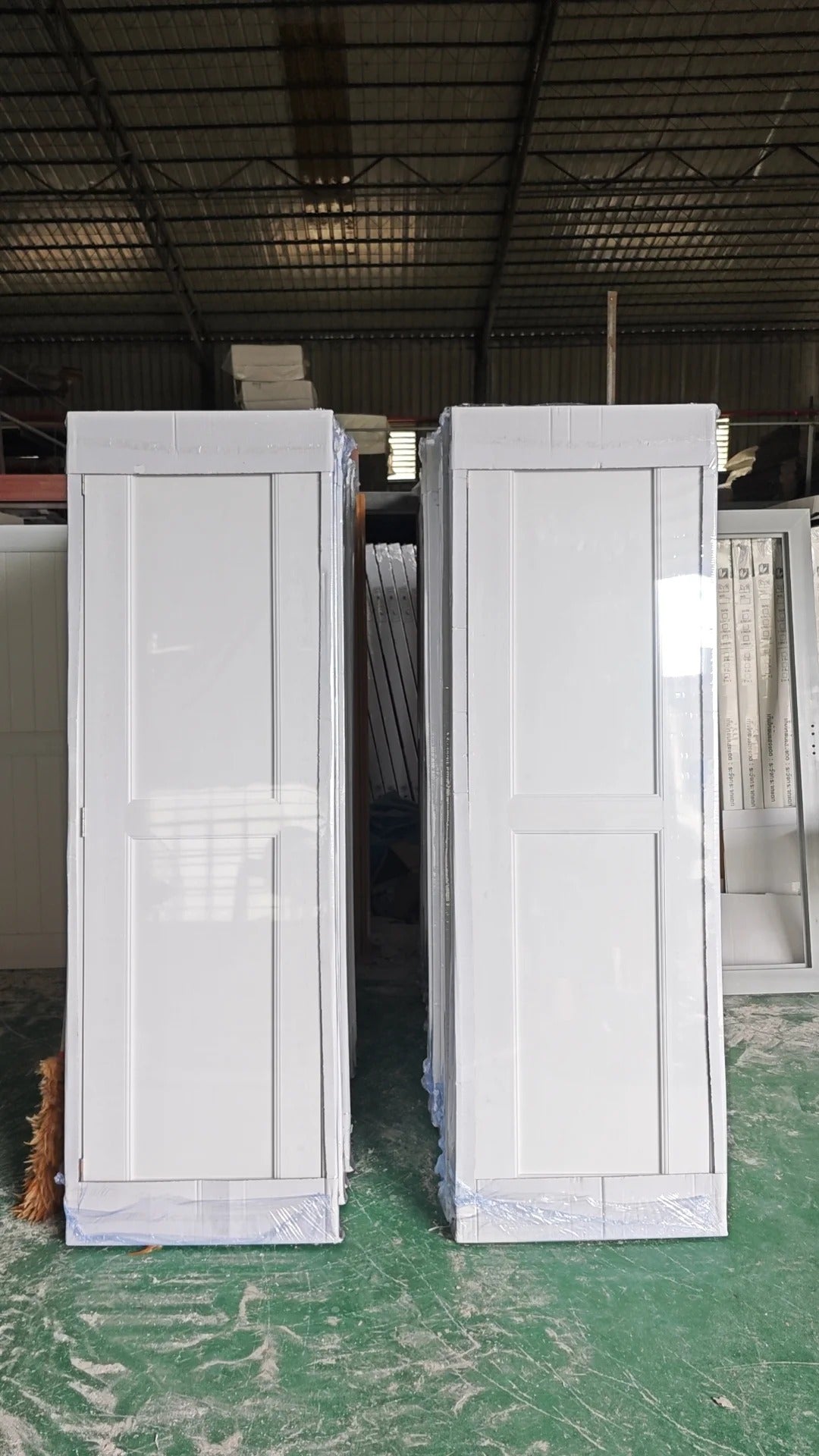 Rothnow vinyl swing door with black finish, 900mm wide, 2200mm high, UPVC material, ideal for modern door installations.