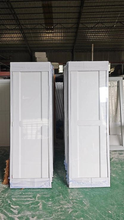 Rothnow vinyl swing door with black finish, 900mm wide, 2200mm high, UPVC material, ideal for modern door installations.