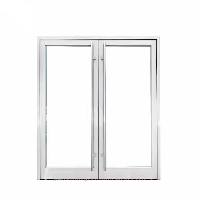 Rothnow White Aluminum 46 Series Pivot Door, 900mm W x 2200mm H, with black accents, showcasing modern design and sleek finish.