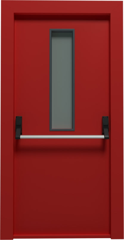 Rothnow® steel fire-rated swing door with 990mm width, 2360mm height, and 150mm wall thickness, designed for safety and durability.