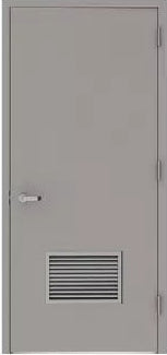 Rothnow® steel fire-rated door RN-SFD05, swing style, 990mm wide, 2360mm high, with 150mm wall thickness, installed in a wall.
