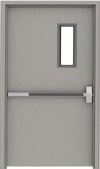 Rothnow® steel fire-rated swing door with 990mm width, 2360mm height, and 150mm wall thickness, designed for fire safety.