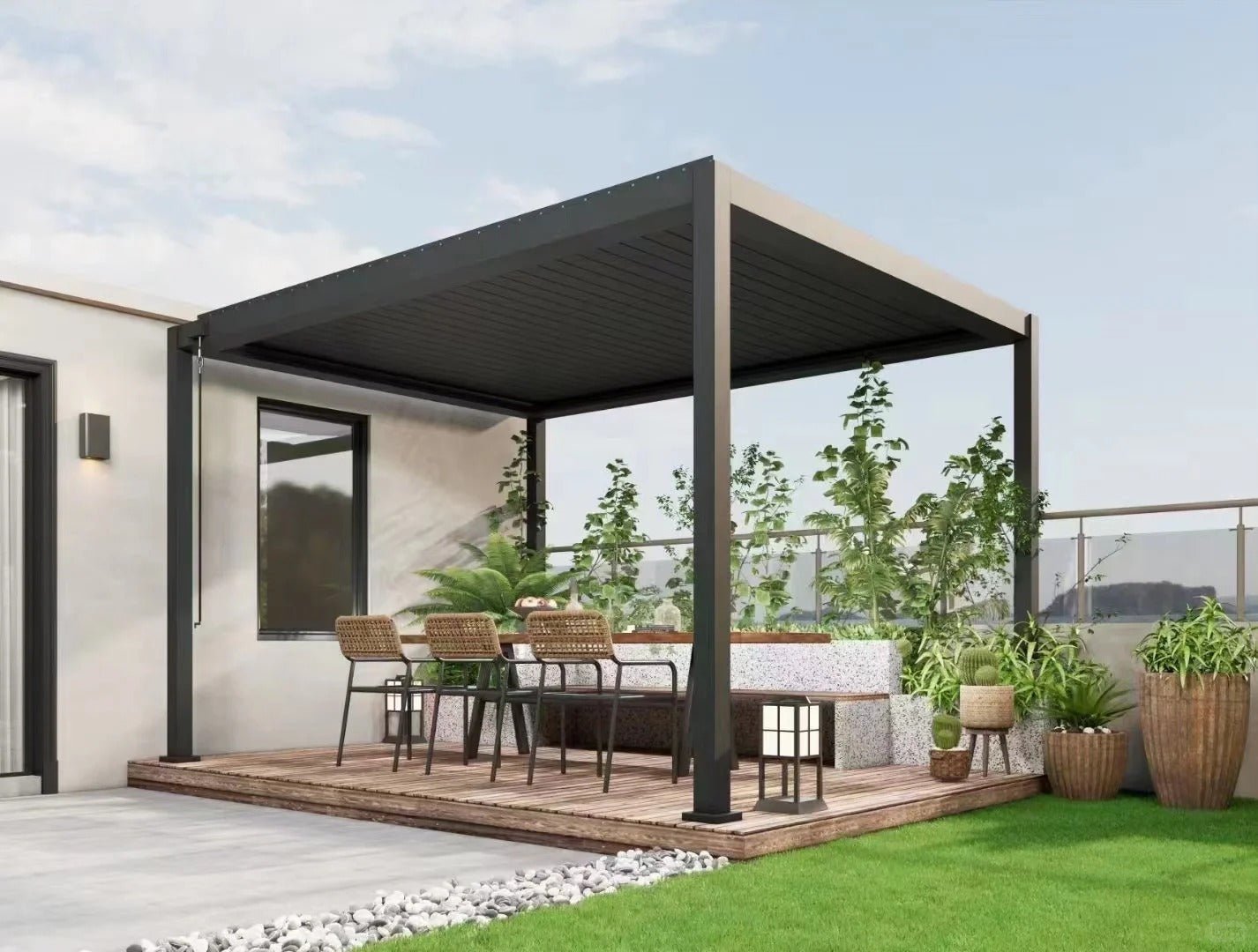 Rothnow® Aluminum Pergola - RNAP05 - Aluminum Alloy Climate Pergola - Rothnow