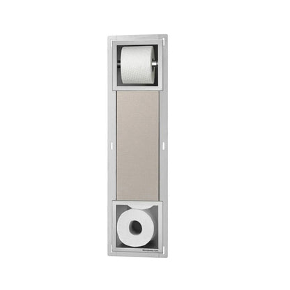 Black Rothnow square shower niche with integrated toilet paper holder, wall-mounted bathroom storage and organization.