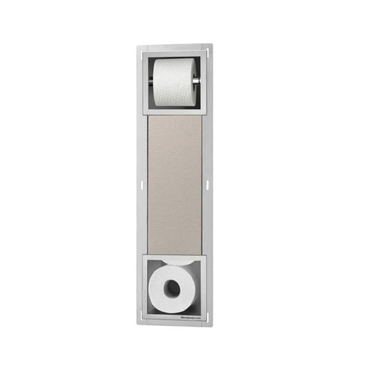 Black Rothnow square shower niche with integrated toilet paper holder, wall-mounted bathroom storage and organization.
