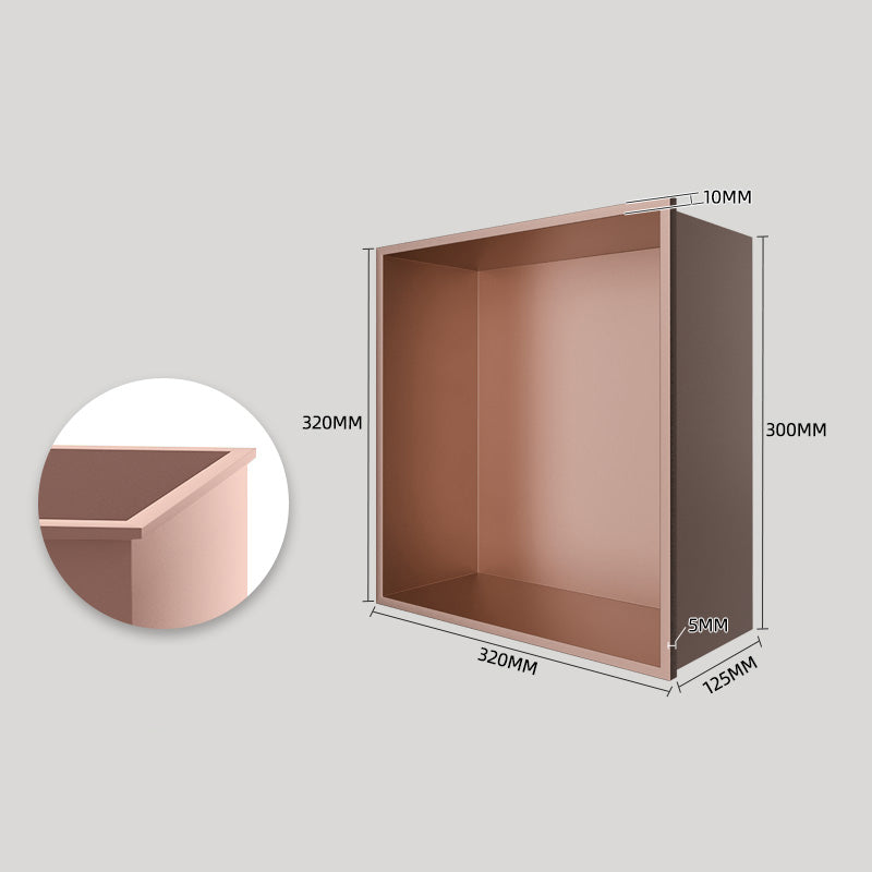 Rothnow® black square shower niche wall shelf, single-layer design for bathroom storage, without LED light, sleek and modern style