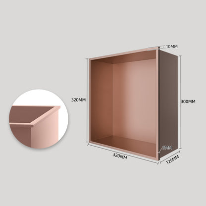 Rothnow® black square shower niche wall shelf, single-layer design for bathroom storage, without LED light, sleek and modern style