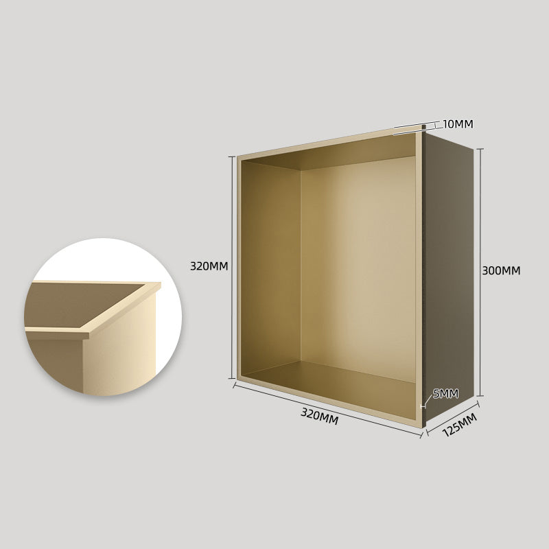 Black Rothnow® square shower niche wall shelf with one layer, designed for bathroom storage and organization.