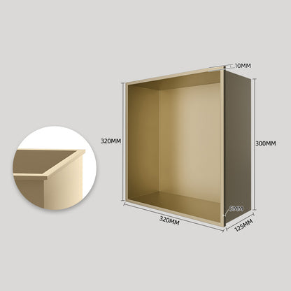 Black Rothnow® square shower niche wall shelf with one layer, designed for bathroom storage and organization.