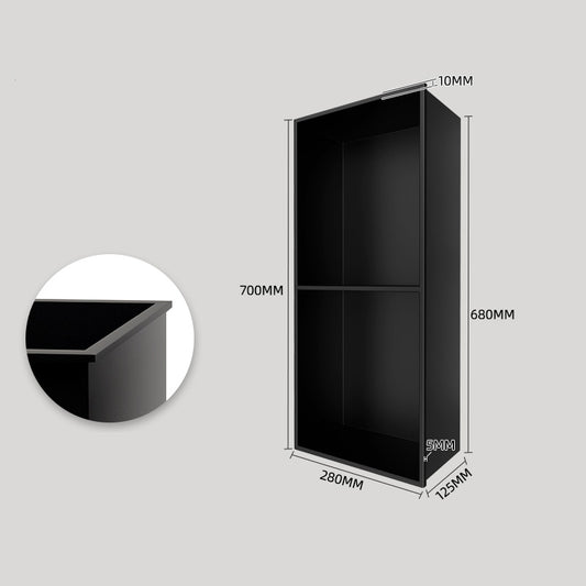 Black Rothnow square shower niche with two-layer design, wall-mounted storage for bathroom essentials