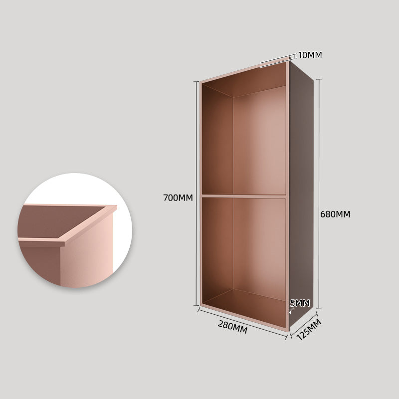 Rothnow® black square wall shower niche with two layers, modern design for bathroom storage, without LED light, wall-mounted.