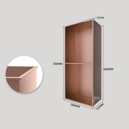 Rothnow® black square wall shower niche with two layers, modern design for bathroom storage, without LED light, wall-mounted.