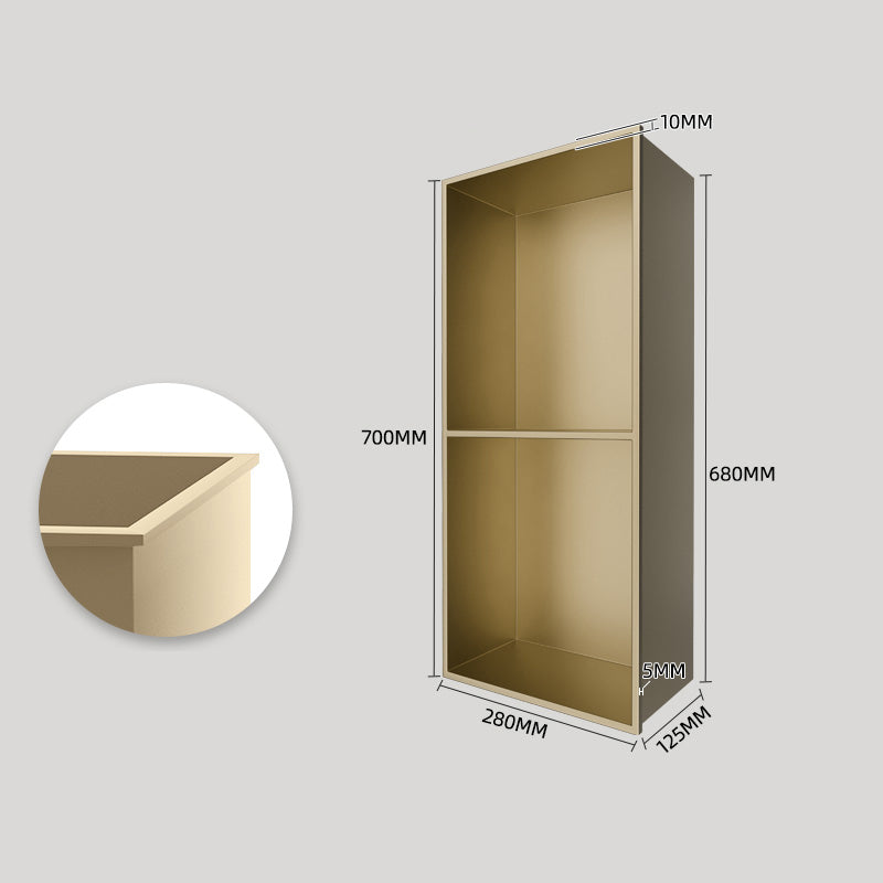 Rothnow® black square shower niche with two layers, wall-mounted bathroom storage, modern design, without LED lighting.