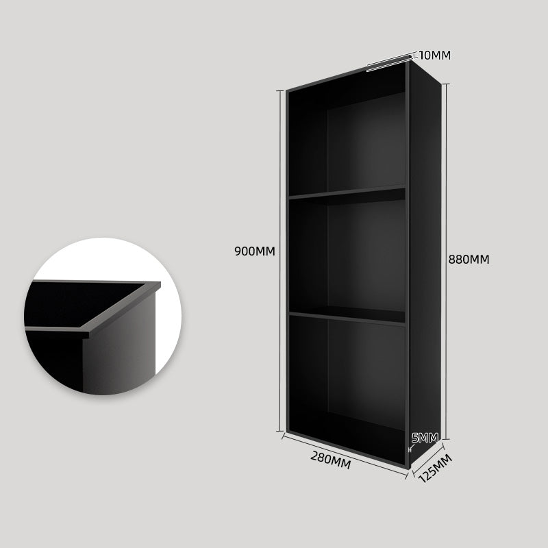 Black Rothnow® square shower niche with three-layer design, wall-mounted storage for bathroom essentials.